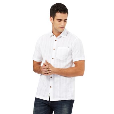 Mantaray Big and tall white textured short sleeve shirt